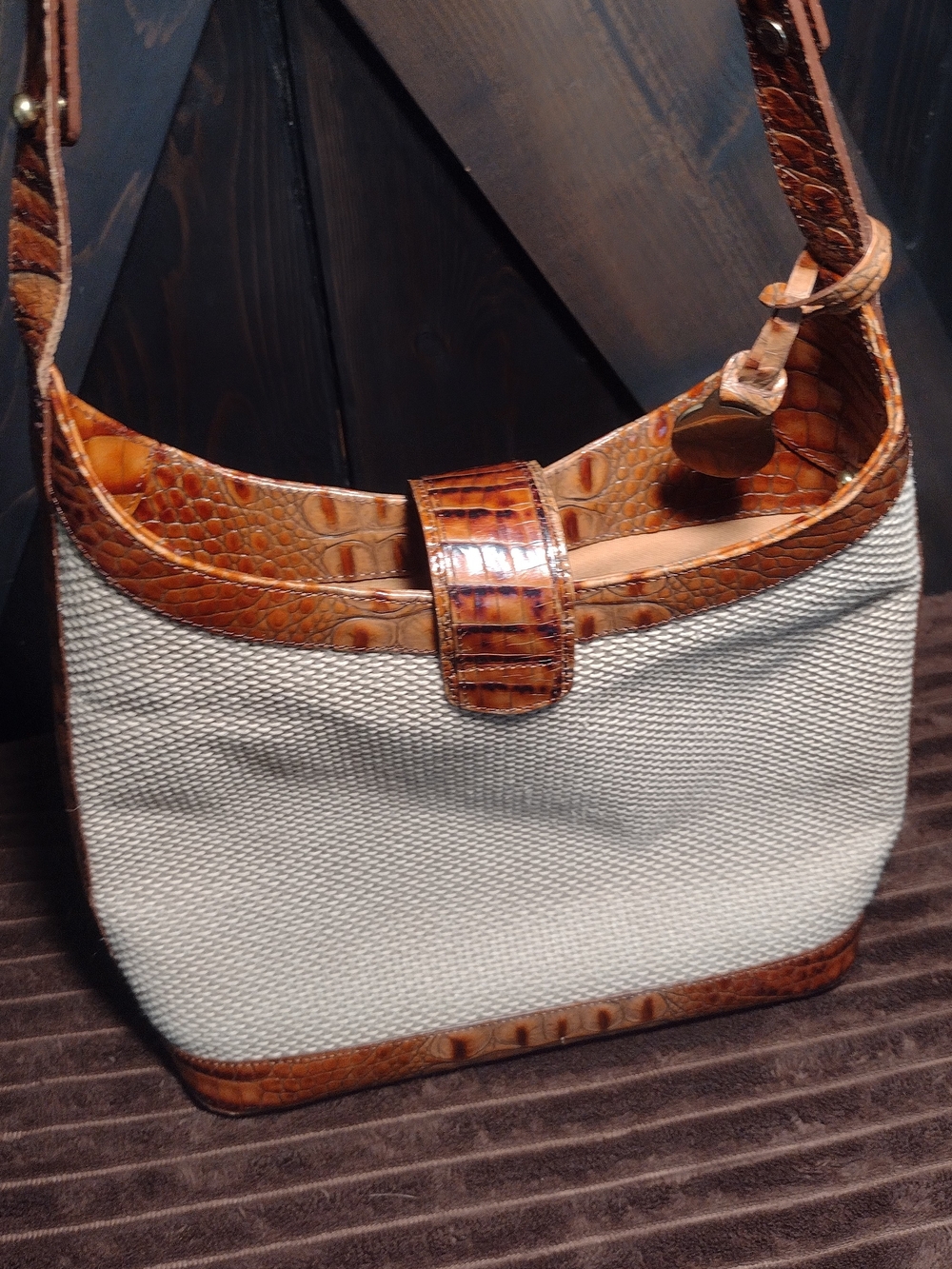 Brahmin Vintage Woven Leather Bag From The Harbor Collection